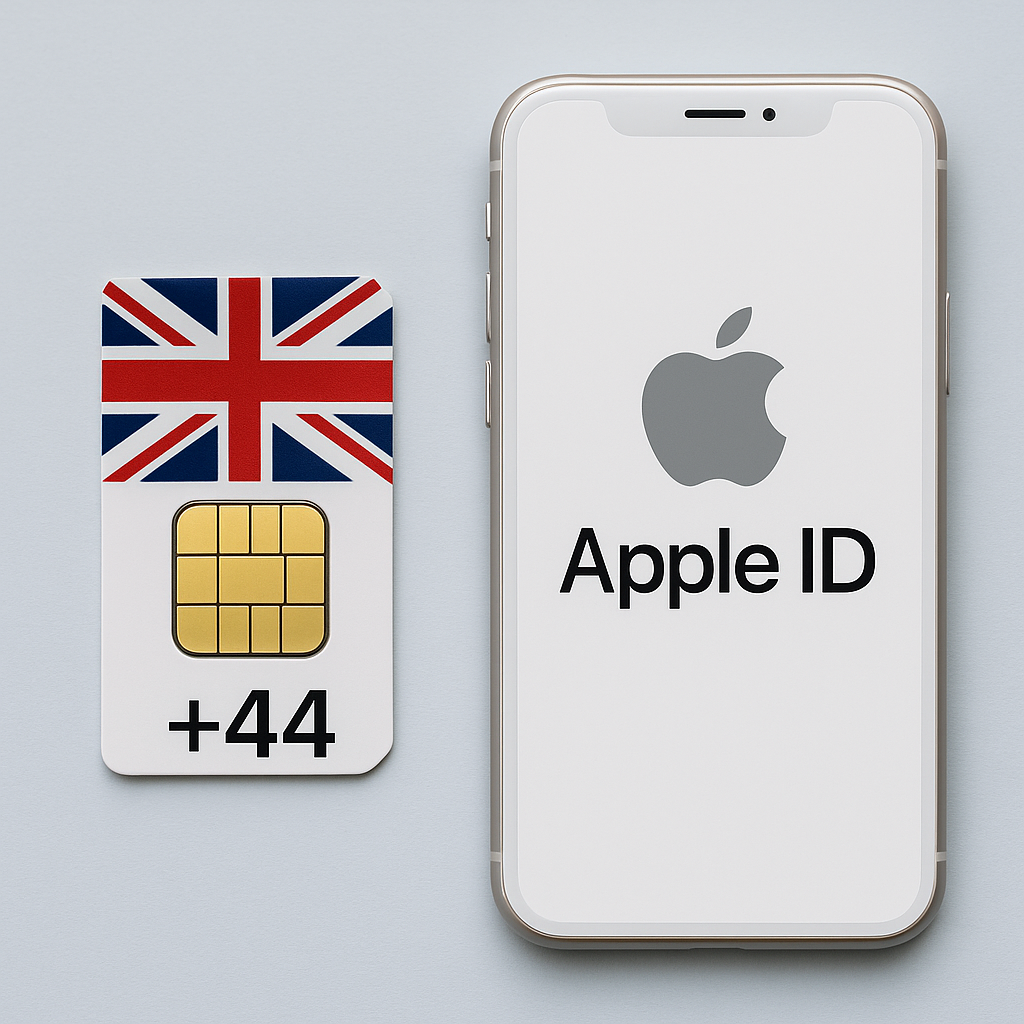 ساخت آپل آیدی همراه سیم کارت فیزیکی انگلیس قابلیت تماس و پیامک با شماره +44